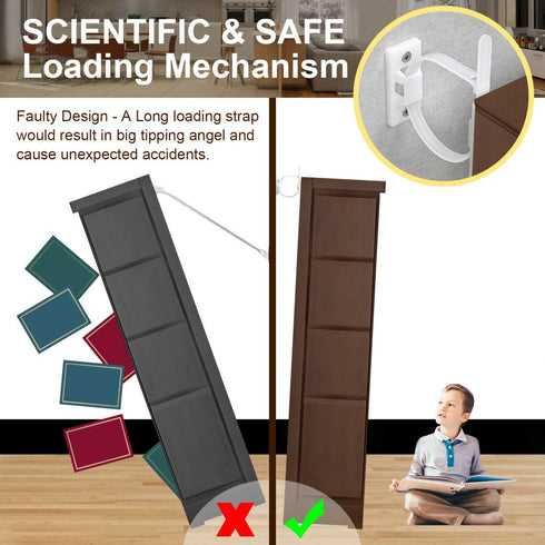4our Kiddies Furniture Straps (10 Pack) Baby Proofing Anti Tip Furniture Anchors Kit, Cabinet Wall Anchors Protect Toddlers from Falling Furniture...