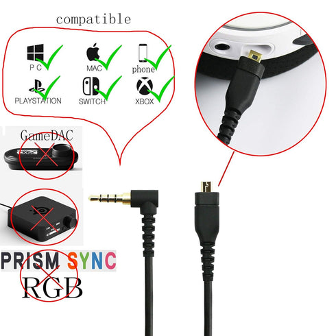 NewFantasia, 6.6ft Audio Cable for SteelSeries Arctis 3, Pro, 5, 7, Prime, Gaming Headset...