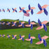 4th of July Patriotic Decorations, 40 Pcs Pinwheels with 2x33-Ft Ropes Memorial Day Fourth of July Independence Red Blue and White Star Stripe Str...