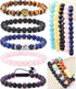 Natural Stone Beads 200pcs Mixed 8mm Round Genuine Real Beading Loose Gemstone Hole Size 1mm DIY Charm Smooth Beads for Bracelet Necklace Earrings...
