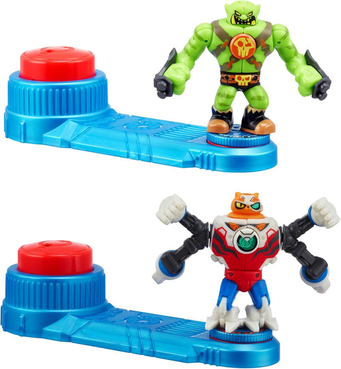 Akedo - Ultimate Arcade Warriors Battle Giants Versus Pack - Scratch-Atron VS Tonk - Mini Battling Action Figures Ready, Fight, Split Strike...