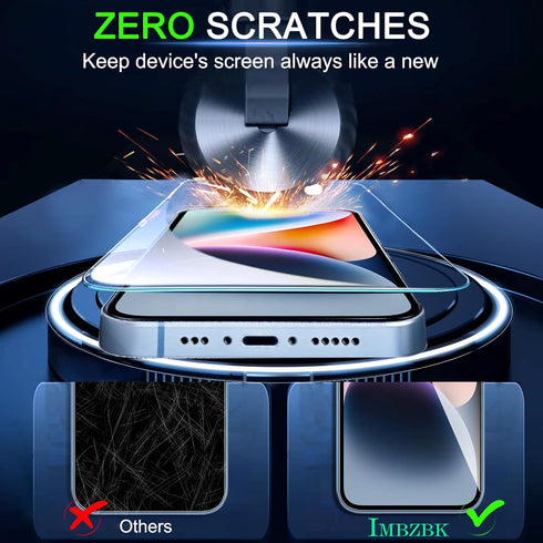 IMBZBK 3 Pack Screen Protector for iPhone 14 Tempered Glass with 3 Pack Camera Lens Protector, Accessories 9H Anti Scratch for Apple 14, 2.5D Curv...
