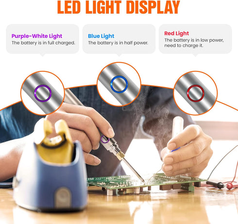 Cordless Soldering Iron Kit, USB Portable Cordless Soldering Iron with Tin Wires, Soldering Iron Stand, Soldering Iron Tool Kit Suitable for Home ...