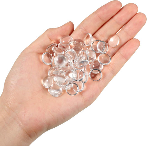 Hicarer 220 Pcs Clear Glass Cabochons Round Transparent Glass Cabochon Dome Tiles for DIY Crafts, Necklace Pendant and Jewelry Making(12 mm)...