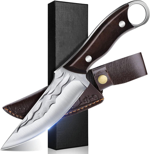 Fixed Blade Hunting Knife, 8.5-inch Bushcraft Survival Tactical Knife with Sheath and Non-Slip Ergonomic Handle for Camping, Outdoor, Bushcraft...