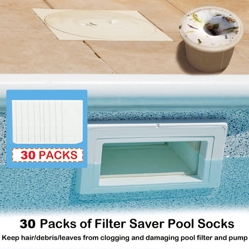 Pool Skimmer Socks, 30 Pack Reusable Pool Socks for Skimmer Basket, Skimmer Socks for Above Ground & Inground Pool (30 Pack)...