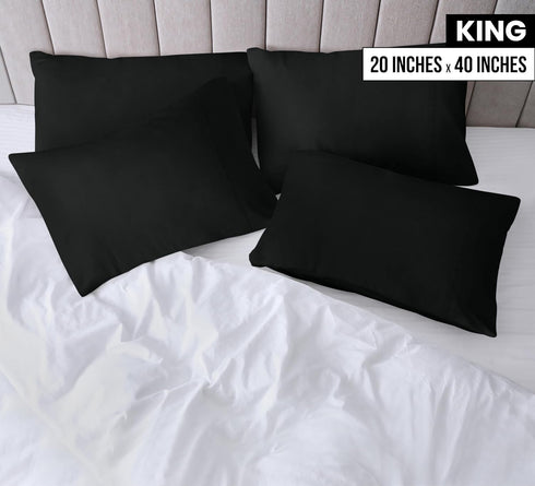 Utopia Bedding King Pillow Cases - 4 Pack - Envelope Closure - Soft Brushed Microfiber Fabric - Shrinkage and Fade Resistant Pillow Covers King Si...