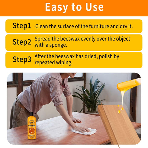 PIPIHUA Beeswax Furniture Wood Polish & Conditioner-Wood Seasoning Beeswax Oil for Wood Cleaner and Polish Furniture, 16.23 Fl Oz...