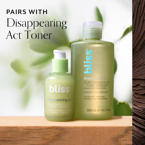 Bliss Niacinamide Disappearing Act Face Serum - Niacinamide PC Serum + Pore Vanish Complex - Vitamin B3 + Green Tea Extract - Pore Minimizer Smoot...