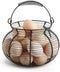 Egg basket-Farmhouse Round Wire Egg Baskets for Fresh Egg With Handle,Metal Egg Collecting Basket for Gathering Fresh Egg,Basket for Countertop Ho...