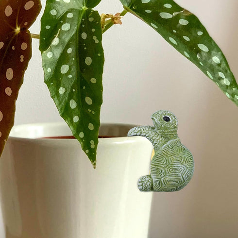 Tortoise Figure Plant Pot Hanger, Resin Hanging Turtle Statue Plant Pot Hugger Cute Climbing Tortoise Flower Pot Hanger Figurines Planter Pot Gift...