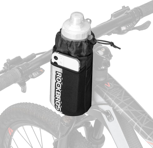 ROCKBROS Bike Water Bottle Holder Bag Bike Bag Handlebar Stem Bag Bicycle Cup Drink Holder Insulated Stem Bag Food Snack Bike Accessories Storage ...
