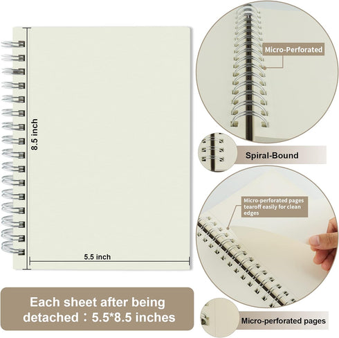 Sketch Book 5.5x8.5 - Small Sketchbook for Drawing - Spiral Bound Art Sketch Pad, Pack of 2, 200 Sheets (68 lb/100gsm), Acid-Free Drawing Paper fo...