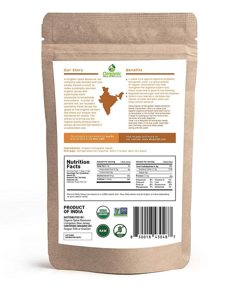 Organic Fenugreek Seeds | 8 Ounce | USDA Organics and Non-GMO Verified Project Approved | Product of India | 100% Raw and Natural | Resealable Kra...