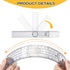 2Pcs Clear Plastic Goniometer Quick Angle Protractor Angle Finder Angle Ruler Can Rotate 360 Degree 7'' Arms Measuring Tool for School Office Meas...