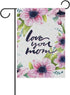 Floral Anemone with Quote Love You Mom Garden Flag Home Polyester Fabric Happy Mothers Day Welcome House Yard Banner,12x18 Inch...