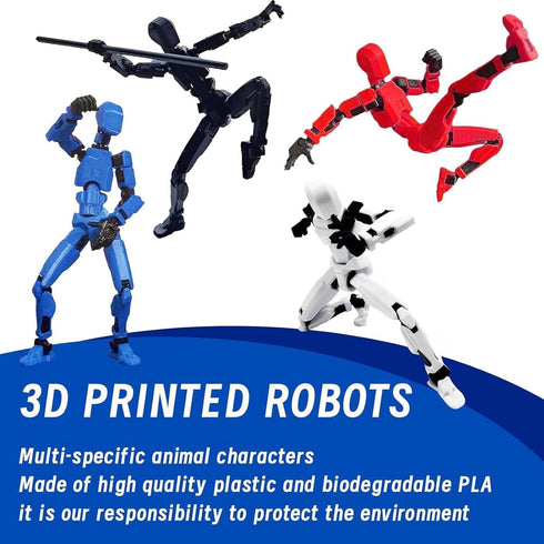 2 Packs(Assembly Completed) T13 Action Figure, 3D Printed Multi-Jointed Lucky 13 Action Figure, 13 Action Figure Dummy, Full Body Mechanical Doll ...