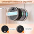 Tumbler Lid Organizer,2 PackTumbler Lid Storage Hook for Yeti/Stanley/Modern Lid Self-Adhesive or Drilling Tumbler Lid Hook Cup Lid Organizers Ins...