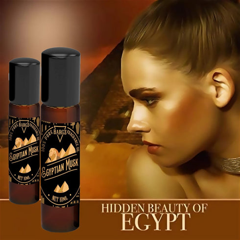Bargz Natural Egyptian Musk Oil Bottle 0.33oz/10ml - Perfume Fragrance for Sensual Skin, Hair, Body & Massage - Pure and Exquisite Aroma (Roll on)...