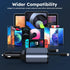 Retractable Car Charger 120W - 4 in 1 Fast Charing Car Phone Charger Adapter, USB C Car Charger with 2 Retractable Cables & 2 USB Ports for iPhone...