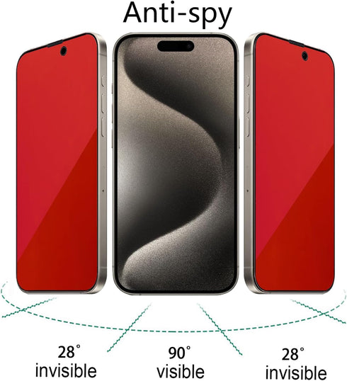 2 Pack Anti-Blue Privacy Tempered Glass for iPhone 15 Pro/iPhone 15 Anti-Spy Screen Protector Anti-Peeping Film Gradient Colorful 6.1 inch......
