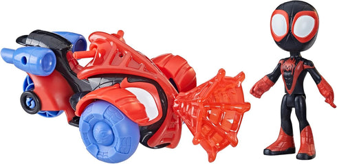 Spidey and His Amazing Friends Miles Morales: Spider-Man Techno Racer Set, 4-Inch Scale Action Figure with Vehicle and Accessory, Marvel Preschool...