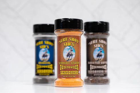 Sure Shot Sid’s Smokey Bacon Gunpowder Seasoning - Famous BBQ Rub Powder Grill Seasoning for Beef, Steak Meat, All-Purpose Seasoning Blend Dry Rub...
