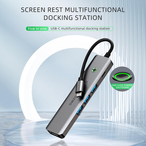 USB Hub 3.0?One Click Screen Projection/One Click Screen Rest MF Mac Usb Adapter, Great for Kids with Laptops for School, 4K HDMI USB Splitter 5 i...