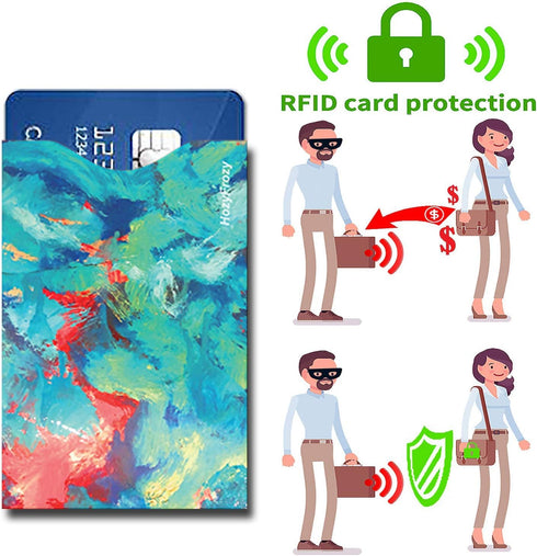 8 RFID Blocking Sleeves, Credit Card Protector, Anti-Theft Credit Card Holder, Easy to Recognize, Vivid Color Prints...