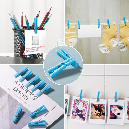 60PCS Baby Shower Clothespin Games Boy Plastic Mini Clothes Pins 1.4 inch for Party Decorations,DIY Crafts(Blue)...