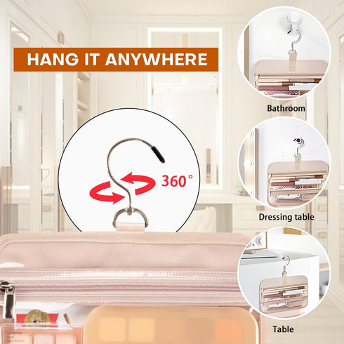 5.8L Travel Toiletry Bag for women - 2.1 GAL Water-resistant Makeup Cosmetic Bag Organizer With Hanging Hook for Travel Accessories Shampoo Full-s...