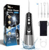 Water Dental Flosser oral irrigator,JNGOODS 300ml Rechargeable water flosser for teeth IPX7 Waterproof 9 Modes portable Oral Irrigator. LED displa...