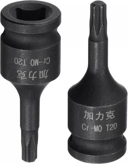 uxcell T20 Impact Torx Bit Socket, 1/4" Square Drive 35mm Length CR-MO Metric Sizes...