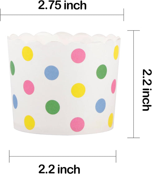 Webake Large Paper Baking Cup, 6oz Disposable Cupcake Muffin Cases, Jumbo Cupcake Liners, Set of 25 (Colorful dot)...