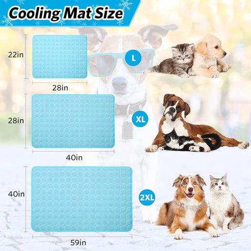 Pet Dog Cooling Bed Mats,Self Cooling Pet Dog Cool Mat Pads for Dogs Cats Indoor and Outdoor (Blue, Large)...