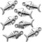 Heather's cf Silver Fish Bone Charms. 140 pcs Antique Silver Non-Tarnish,Lead-Free, Cadmium-Free, Nickel-Free Beads for DIY Jewelry Making,Bracele...
