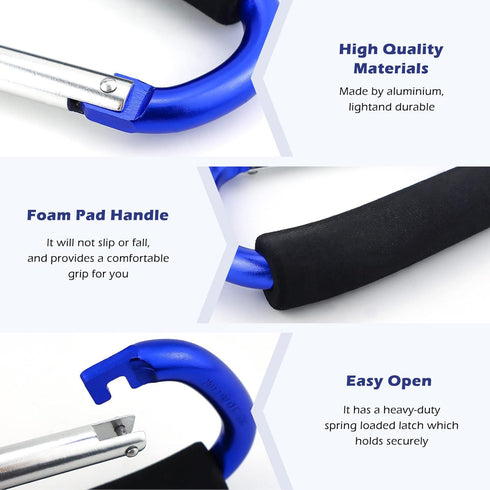 JIALEEY Grocery Bag Shopping Bag Holder Handle Carrier Tool Multi Purpose Snap Hook Stroller Hook Set Organizer Accessories with Soft Foam Grip fo...