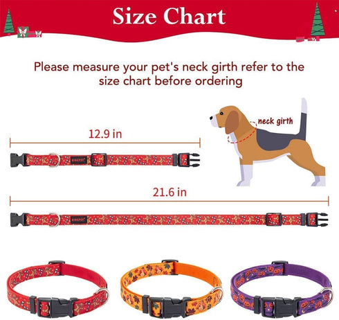 BINGPET 3 Pack Dog Collar for Small Medium Large Dogs,Adjustable Soft Pet Collars with Quick Release Buckle,Adjustable Natural Fabric Pet Dog Coll...