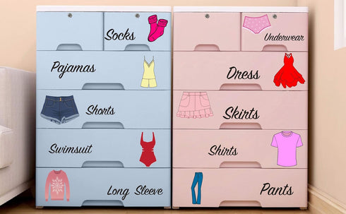 Dresser Clothing Decal Girl Dresser Labels for Bedroom Decor Drawer Organizing Stickers...