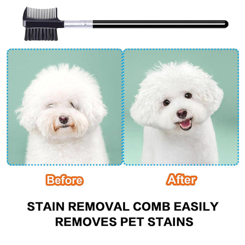 5 Pack Flea Lice Comb,Stainless Steel Dog Cat Grooming Combs With Rounded Teeth,Double-Sided Tear Stain Remover,Dematting Comb For Dogs Cats Ideal...