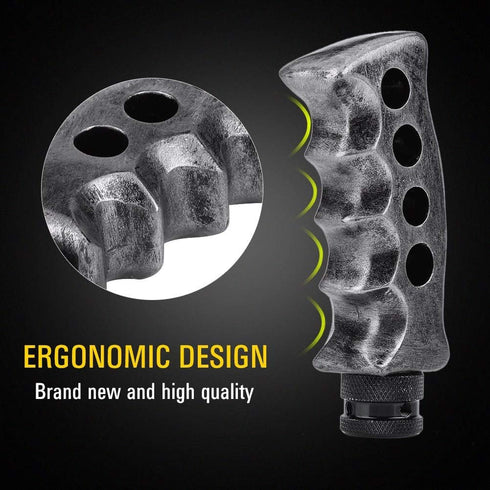 Gear Shift Knob, Universal Car Manual Stick Lever Handle Shifter Head Transmission Pistol Grip Gear Shifter Knob with 3 Adapters for Most Manual a...