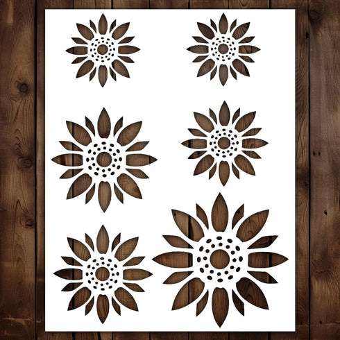 Sunflower Stencils Sunflower Flower Stencils Flower Stencil Fall Stencils Fall Stencil Botanical Stencils for Painting on Wood, Canvas, Paper, Fab...