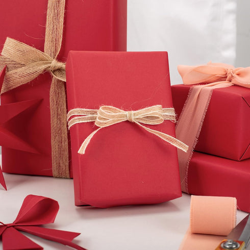 Flyhill Red Kraft Paper Roll-12in x 100FT(100sqft)-Recyclable Paper Roll for Valentient's Day,Craft Studio,Packing, Floor Covering,Dunnage,Parcel,...