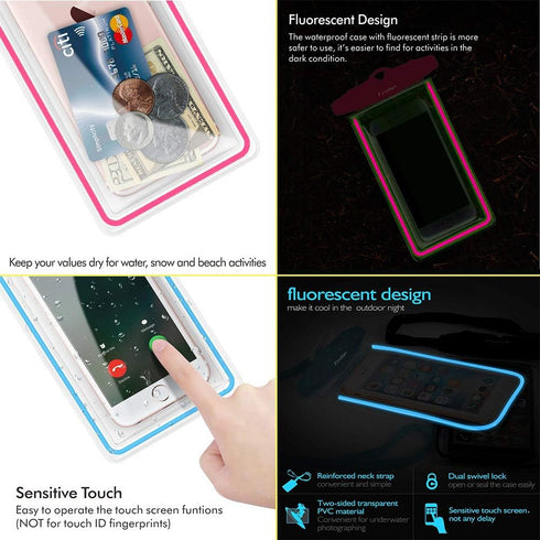 Universal Waterproof Phone Pouch, 4 Pack Waterproof Phone Case with Lanyard Protector for iPhone 16 15 14 13 12 Pro Max XS Plus Samsung Galaxy Not...