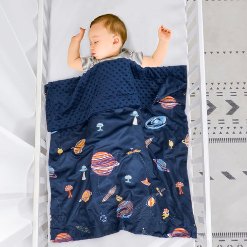 PHF Minky Baby Blanket for Boys and Girls, 30x40 Inches Neutral Double Layer Baby Blankets with Dotted Backing, Unisex Receiving Blanket Bed Throw...