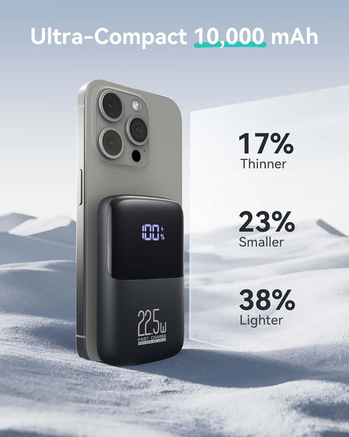 INIU Portable Charger, Smallest 22.5W 10000mAh Power Bank, USB C in/Output Fast Charging 3-Output Mini Battery Pack Charger with Phone Holder for ...