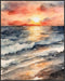 Posterizer 1 pcs- sea and beach themed oil painting style print 14-Landscape & Nature Art-Floral Botanical Art- Decor for Home & Office- unframed ...