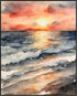 Posterizer 1 pcs- sea and beach themed oil painting style print 14-Landscape & Nature Art-Floral Botanical Art- Decor for Home & Office- unframed ...