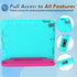 LTROP Kids Case for iPad 9th/ 8th/ 7th Generation (2021/2020/ 2019), iPad 10.2 Handle Stand Case - Turquoise and Rose...
