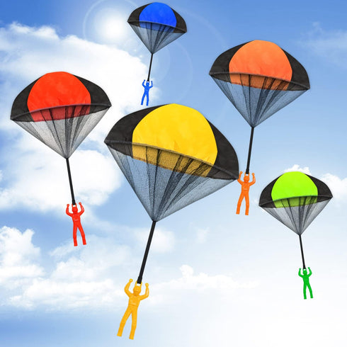 10 Pcs Parachute Toy,Tangle Free Throwing Parachute Toys,Outdoor Toss It Up Flying Toys for Kids,5 Colors...